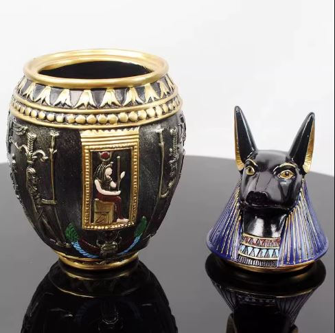 Tarro de almacenamiento de arte egipcio