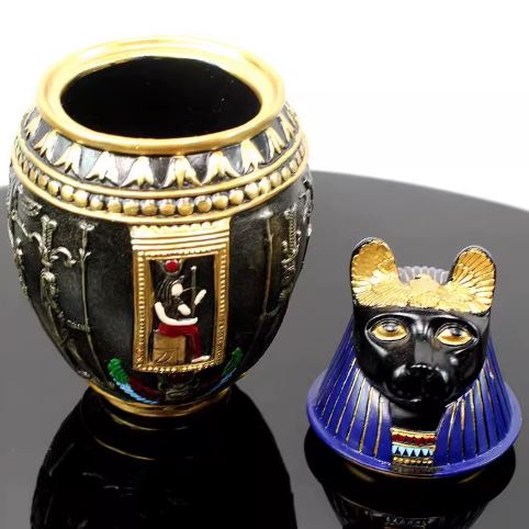 Tarro de almacenamiento de arte egipcio