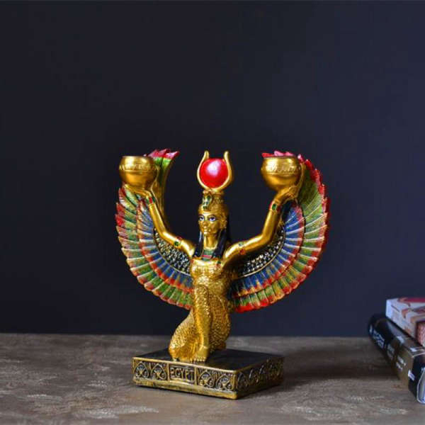 estatua egipcia<br> Portavelas Isis
