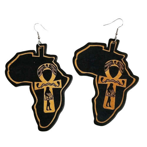 Boucles d'oreilles Égyptienne <br> Bois