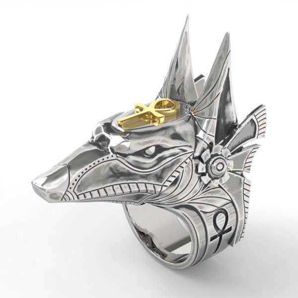 Bague Égyptienne  Anubis (Acier)