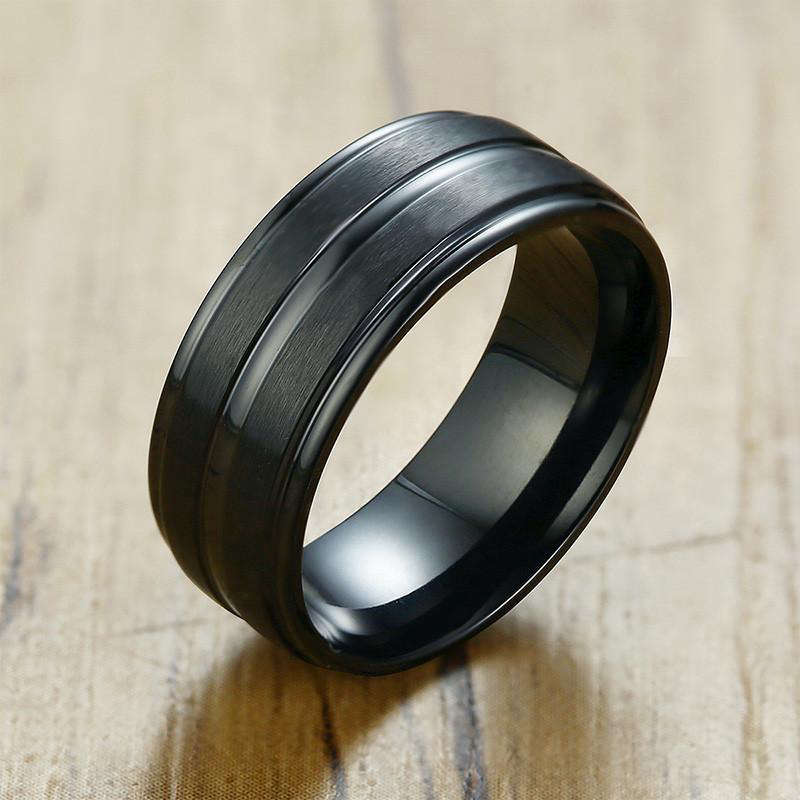 Bague noir homme