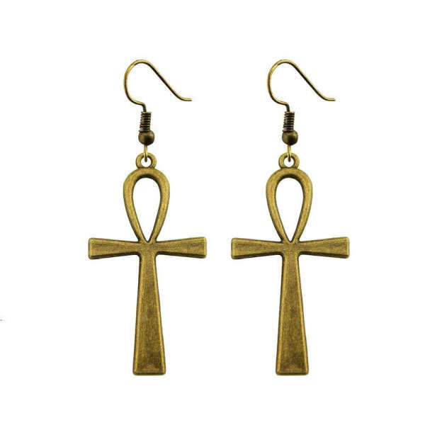 Boucles d'oreilles Égyptienne <br> Croix Ankh
