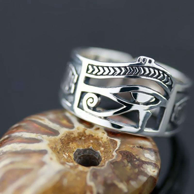 Bague Égyptienne  Oeil d'Horus (Acier)