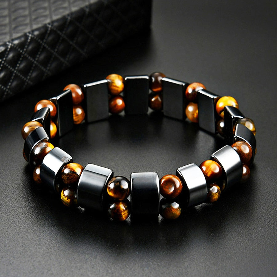 Bracelet en hématite du tigre double