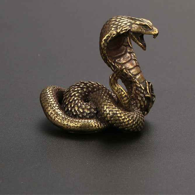 Statue antique en bronze Cobra