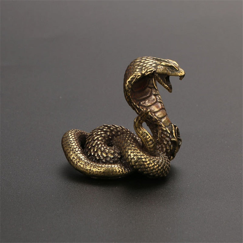 Statue antique en bronze Cobra