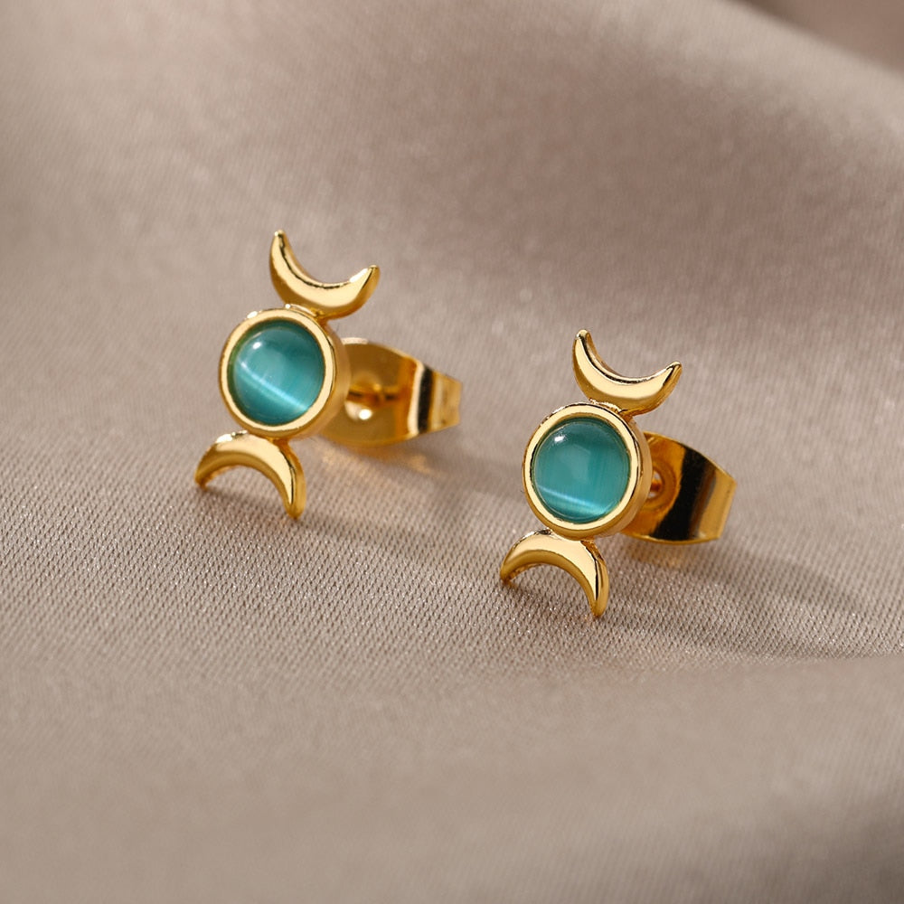 Boucle d'oreille égyptinne étoile de lune