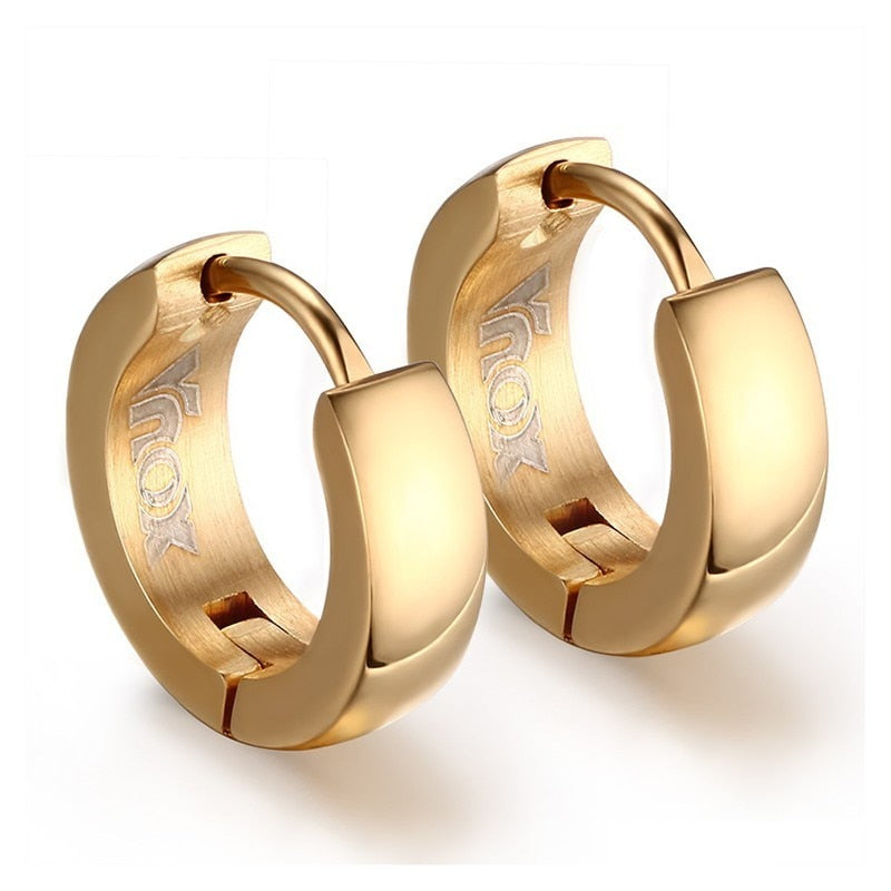 Boucle d'oreille créoles homme en acier unique