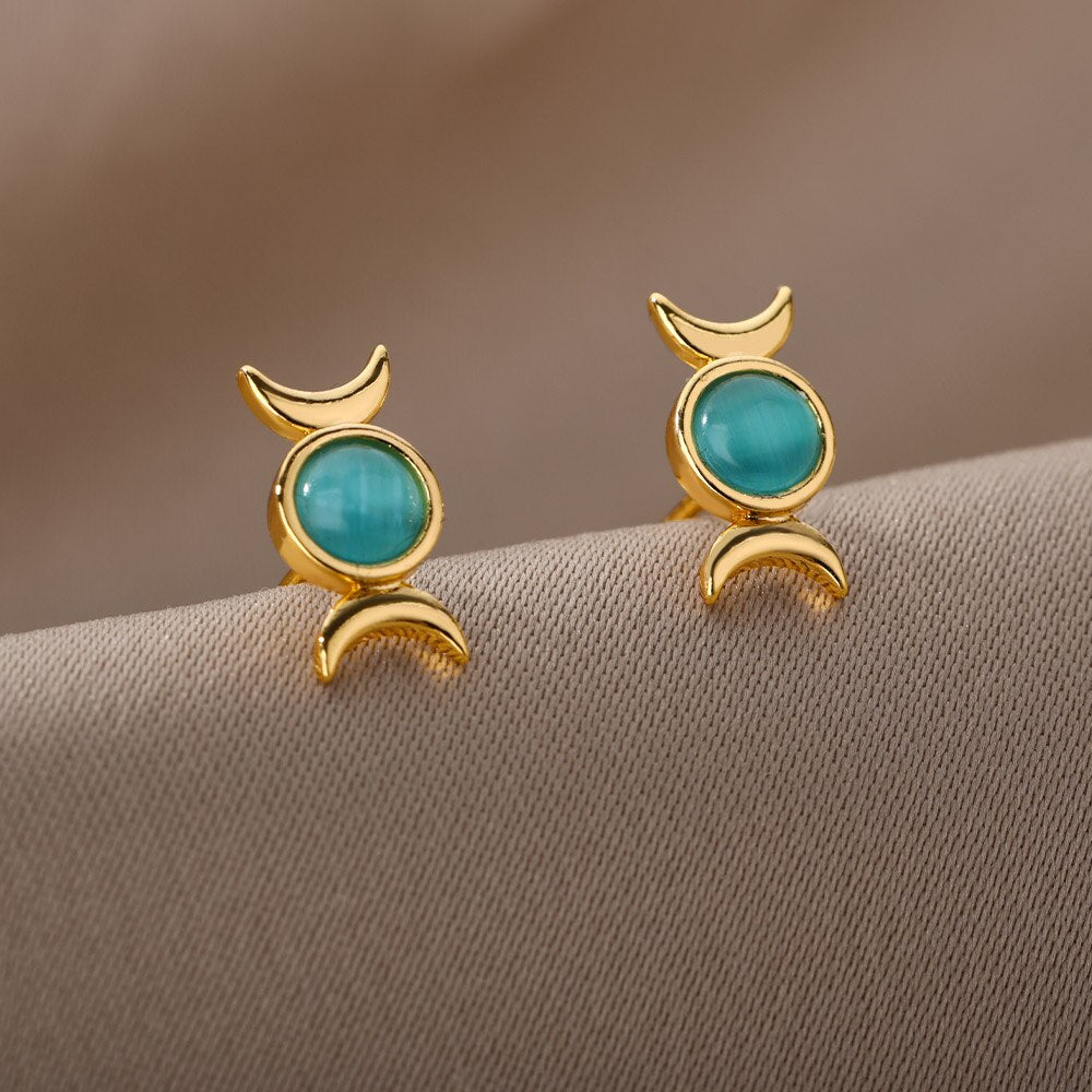 Boucle d'oreille égyptinne étoile de lune