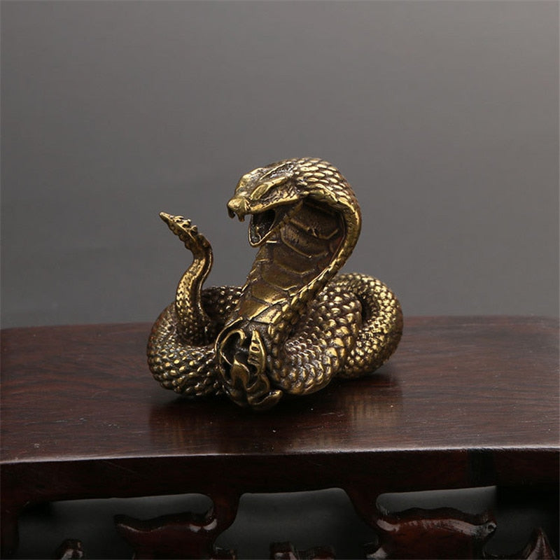 Statue antique en bronze Cobra