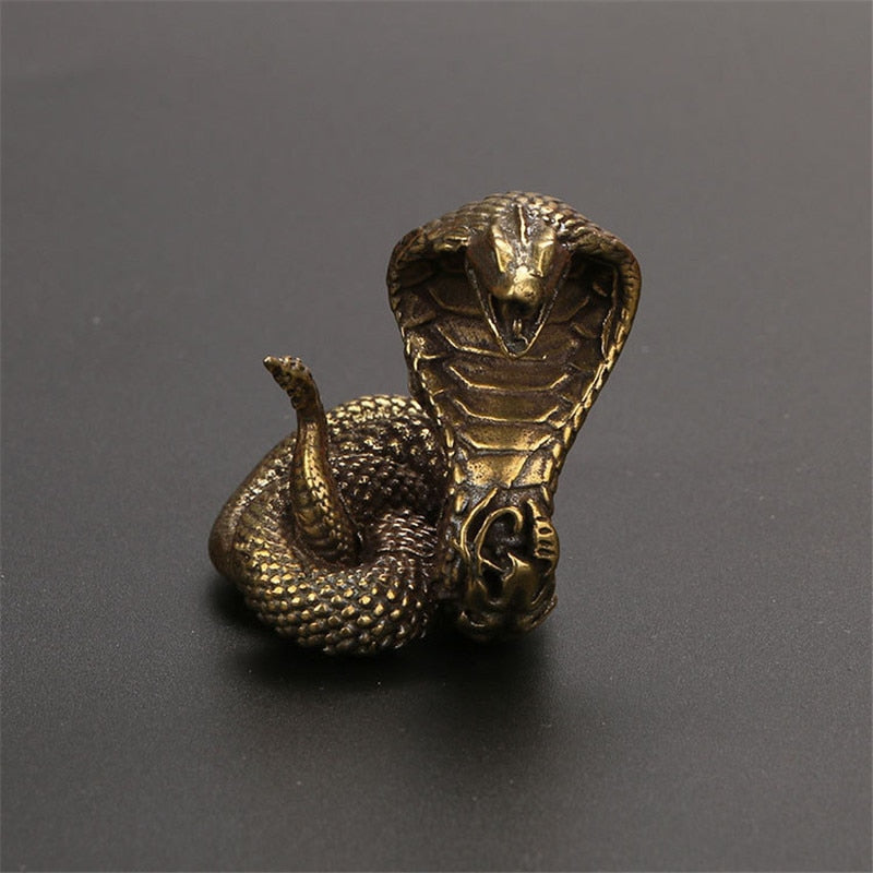 Statue antique en bronze Cobra