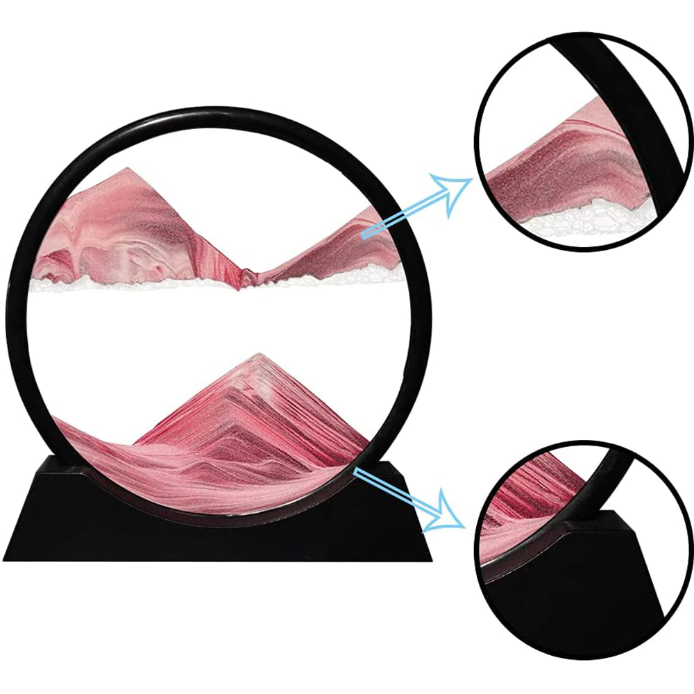 Marco de reloj de arena de vidrio<br> con paisaje de arena 3D creativo