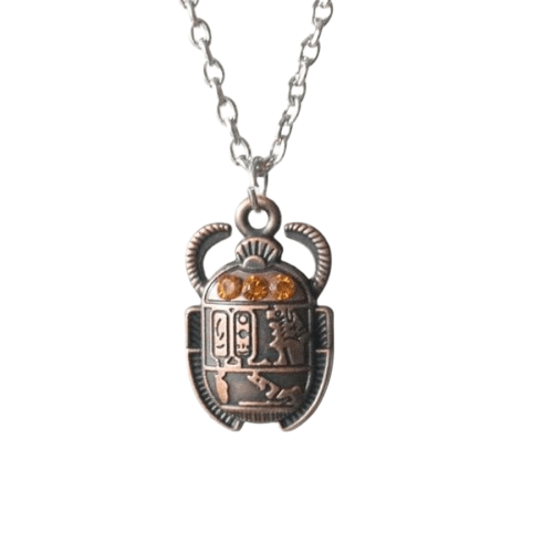 Pendentif scarabée en pierre obsidienne dorée