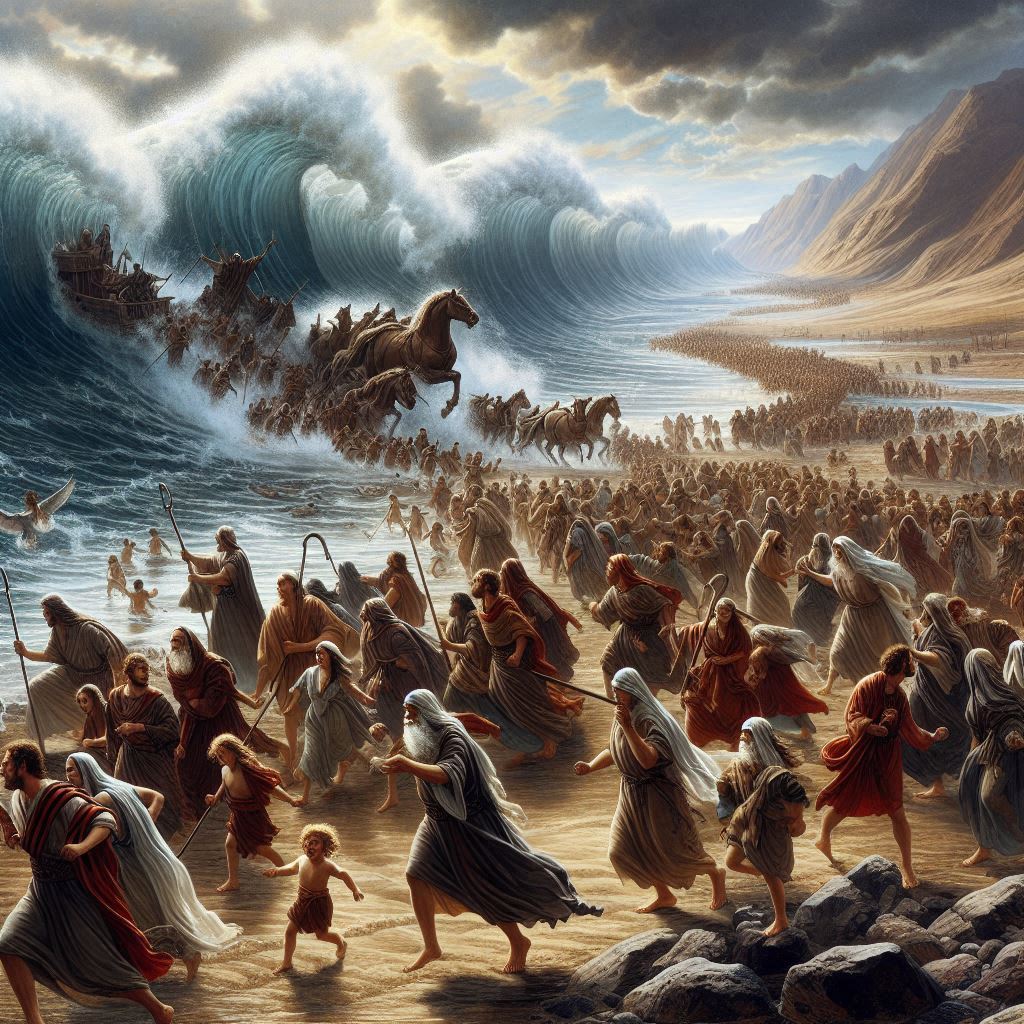 <p style="color:darkblue;">L'évasion des Babyloniens à l'exode de moïse</p>