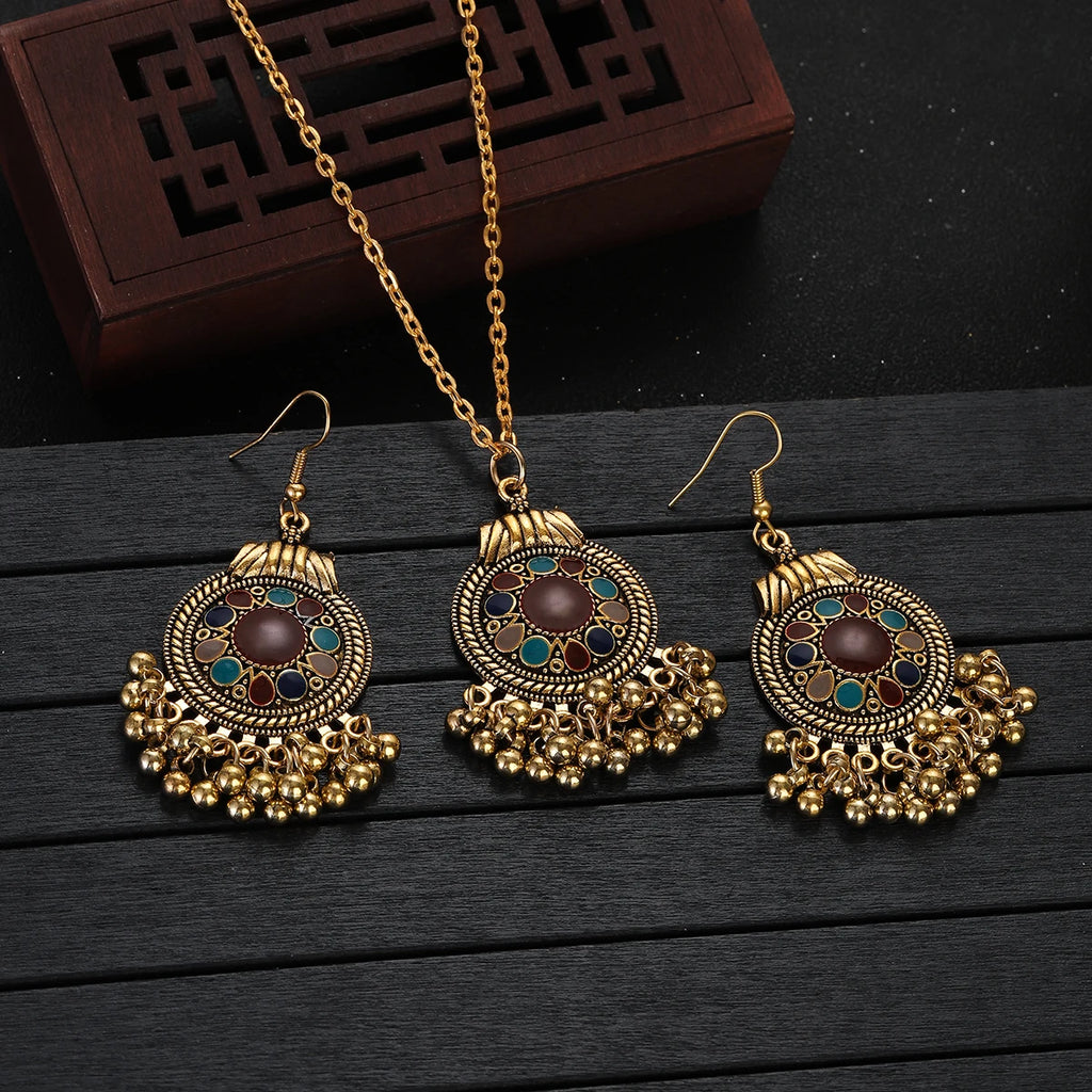 Boucles d'oreilles rondes à fleurs