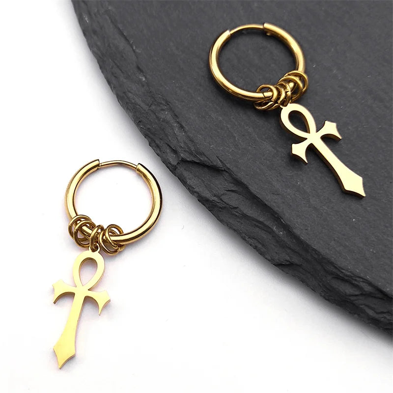 Boucle d'oreille croix rituelle égyptienne de Ankh