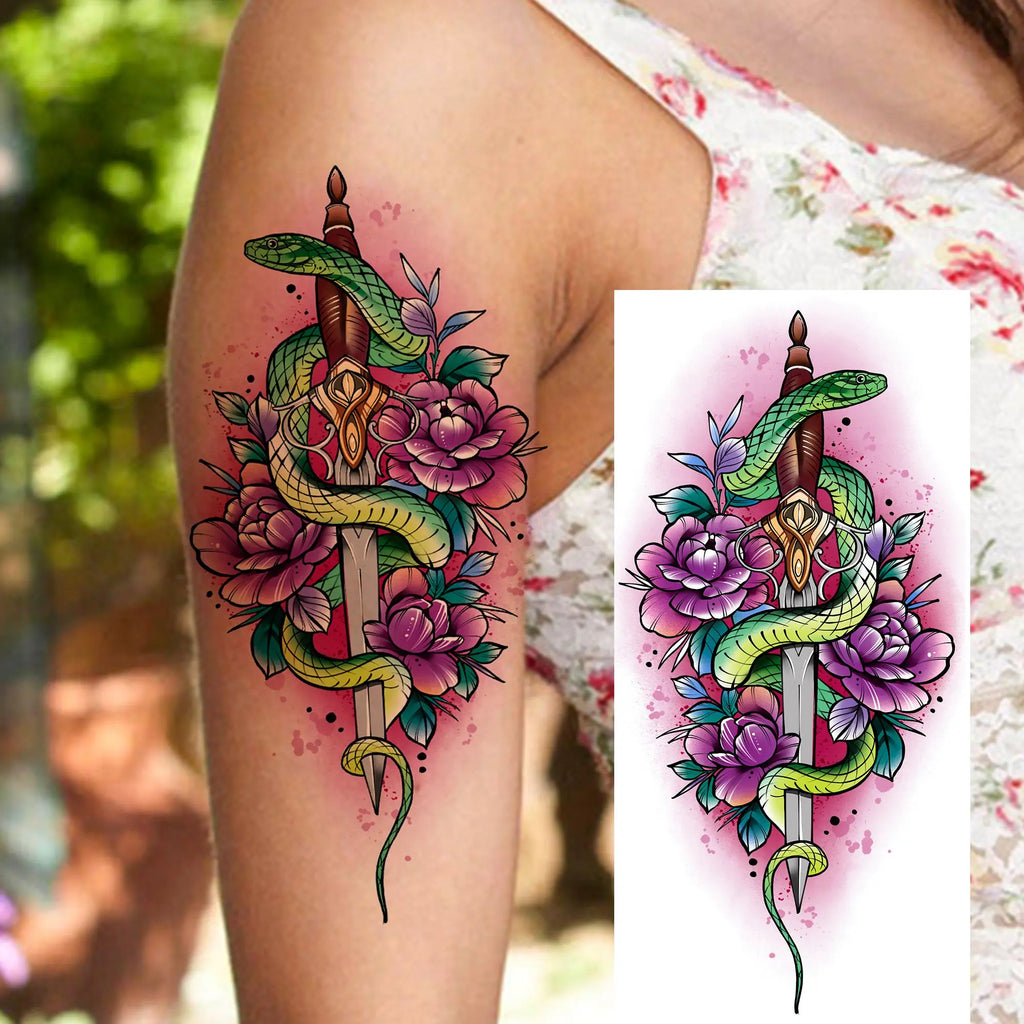 Tatouages rose serpent