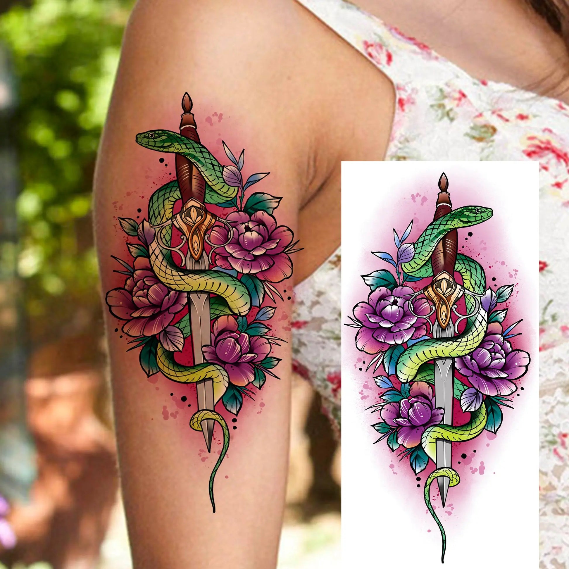 Tatouages rose serpent