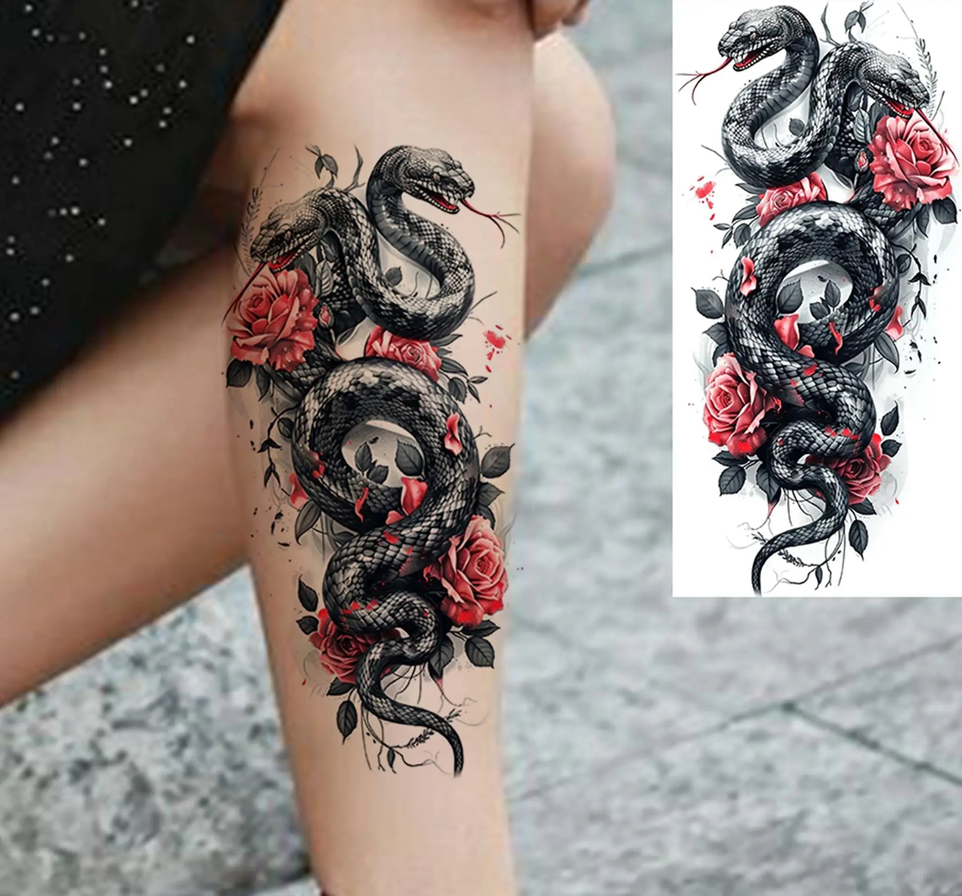 Tatouages rose serpent