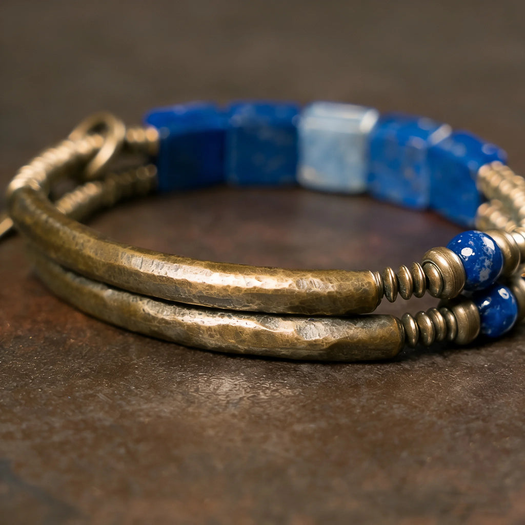 Bracelet égyptien double rangée en Lapis Lazuli