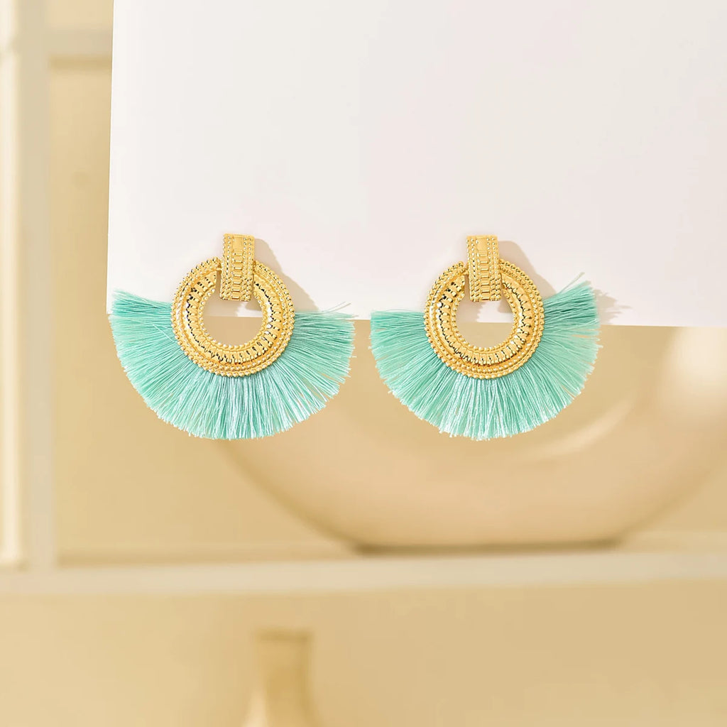 Boucles d'oreilles égyptiennes en éventail brossé