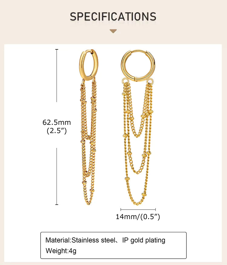 Boucles d'oreilles en chaîne banquet