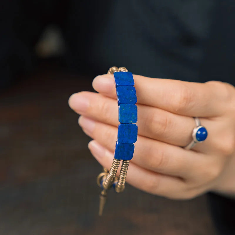 Bracelet égyptien double rangée en Lapis Lazuli