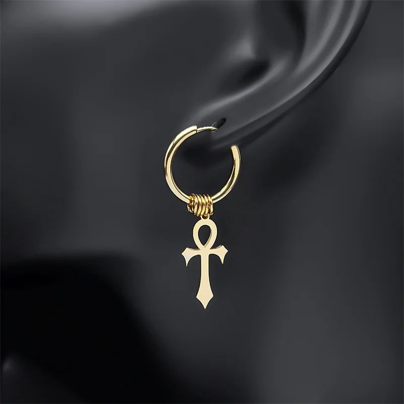 Boucle d'oreille croix rituelle égyptienne de Ankh