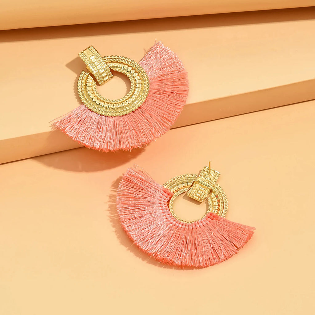 Boucles d'oreilles égyptiennes en éventail brossé
