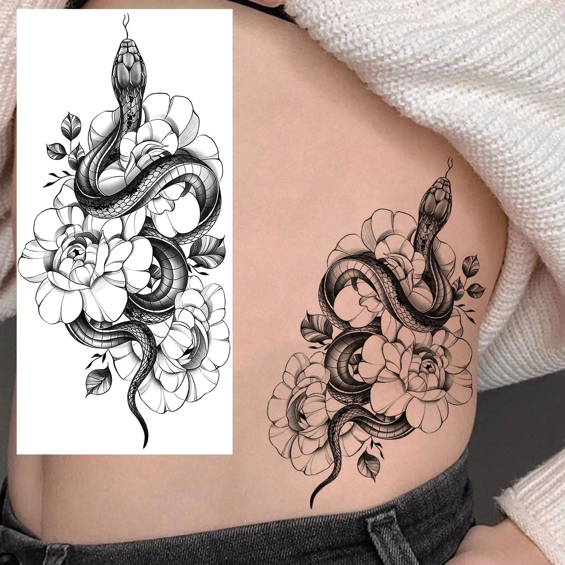 Tatouages rose serpent
