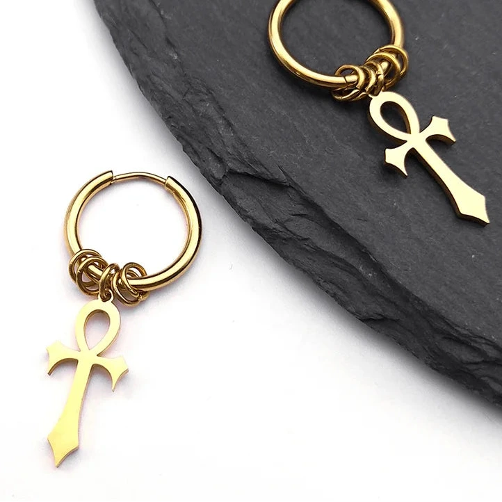 Boucle d'oreille croix rituelle égyptienne de Ankh