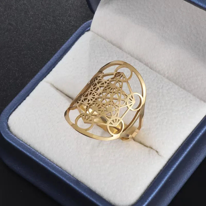 Bague ovale aux six étoiles célestes