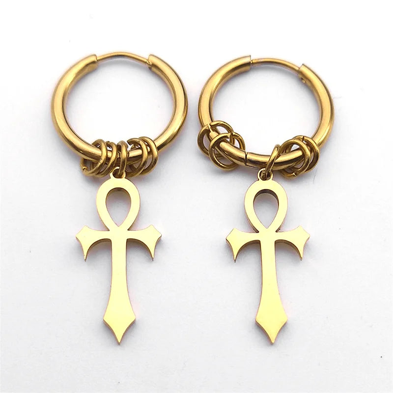 Boucle d'oreille croix rituelle égyptienne de Ankh