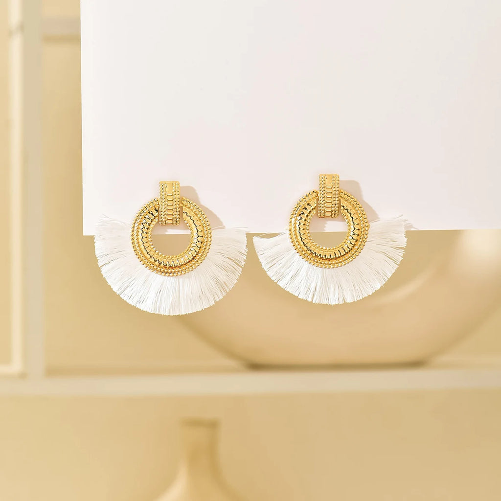 Boucles d'oreilles égyptiennes en éventail brossé