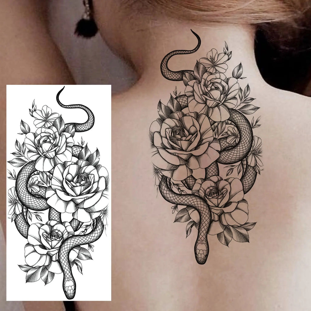 Tatouages rose serpent