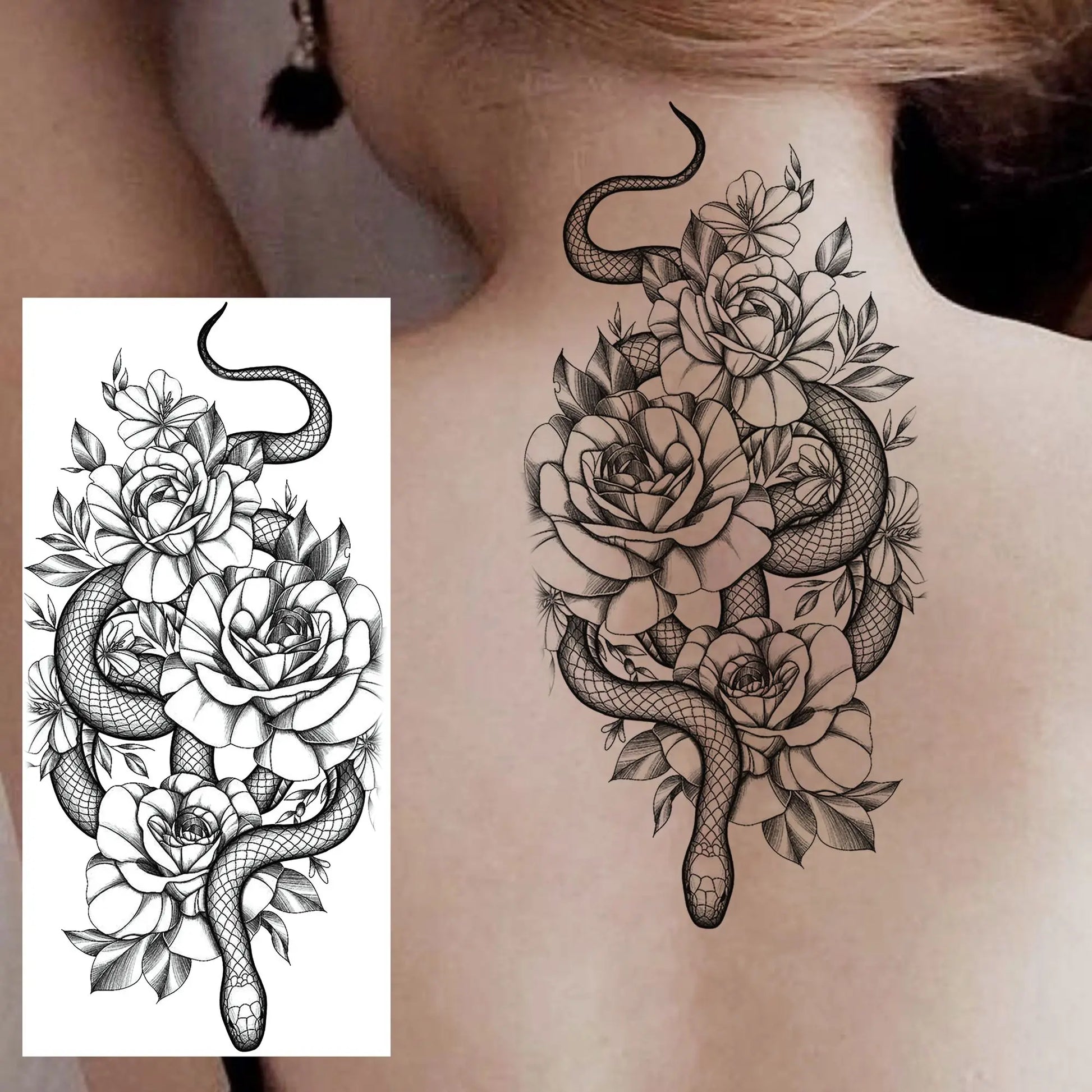 Tatouages rose serpent