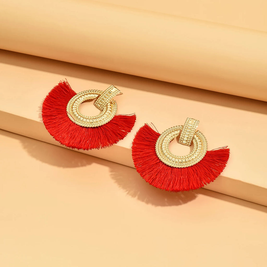 Boucles d'oreilles égyptiennes en éventail brossé