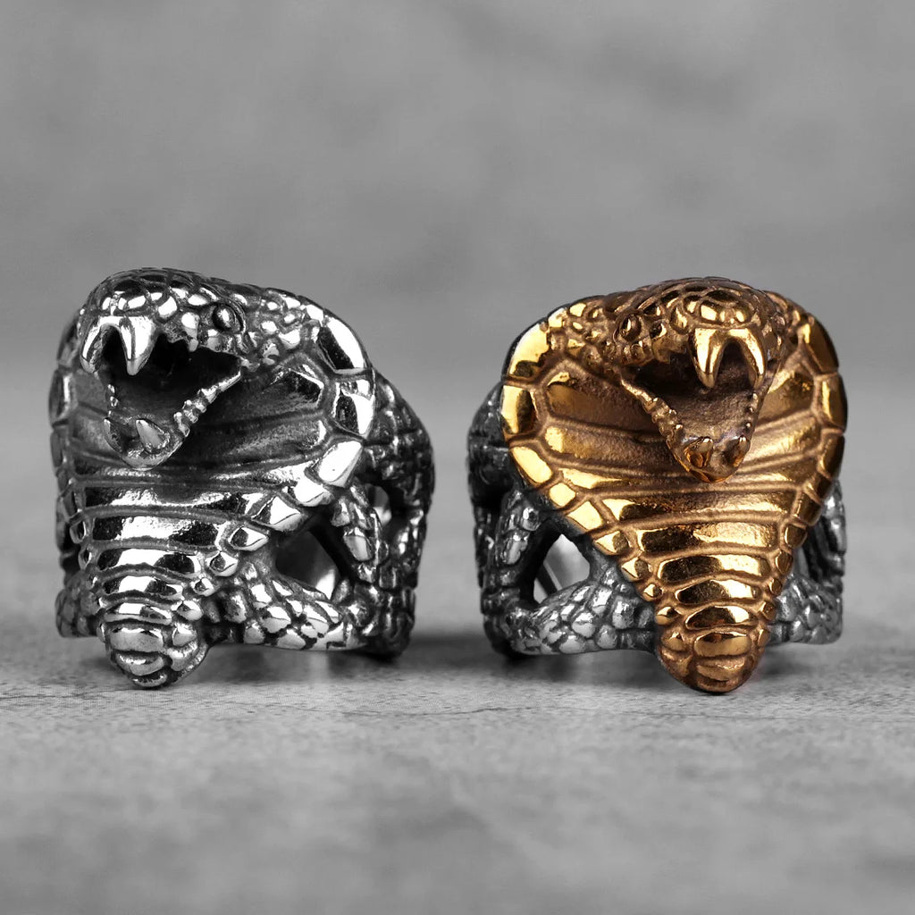 Bague en acier Cobra d'égypte