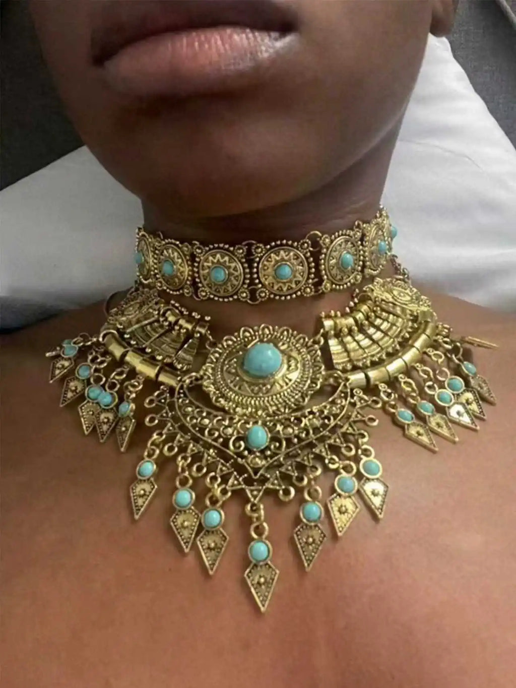 Collier Plastron antique de la déesse Hathor