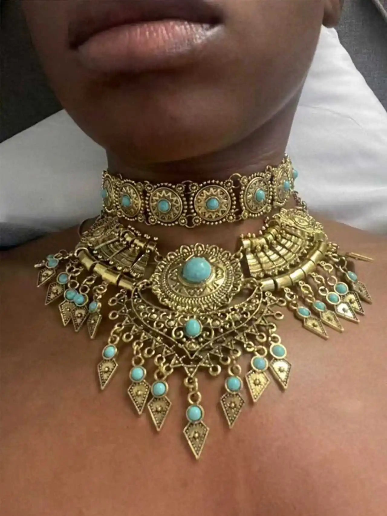 Collier Plastron antique de la déesse Hathor