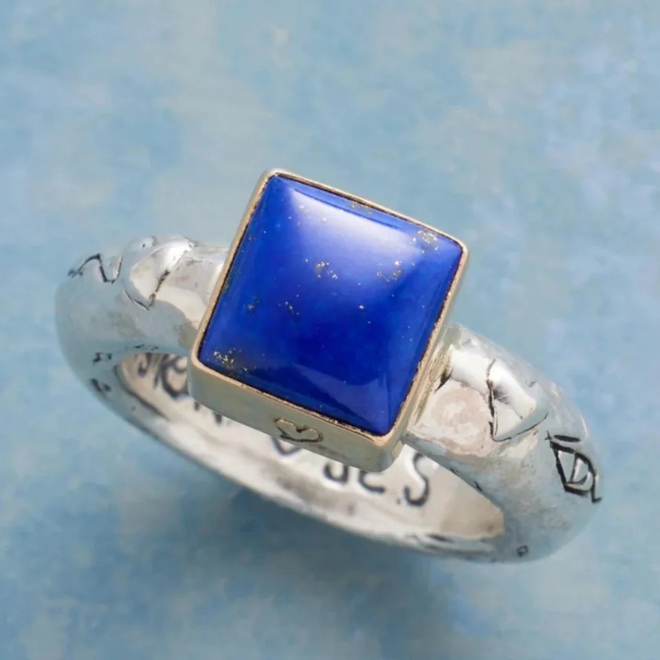 Bague en anneau égyptienne classique Lapis Lazuli