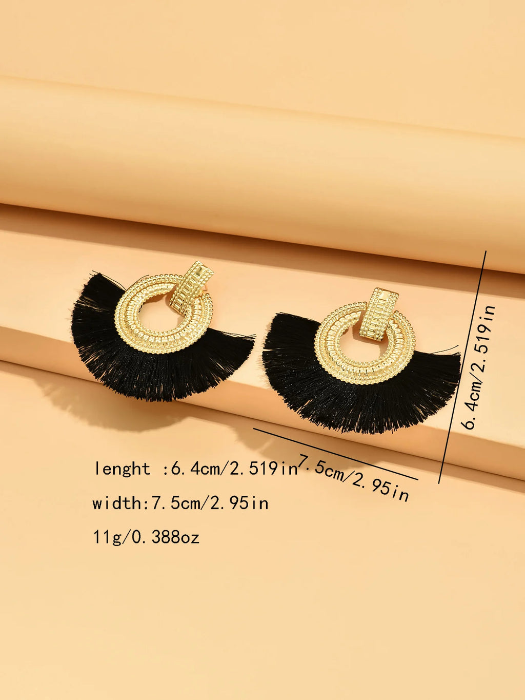 Boucles d'oreilles égyptiennes en éventail brossé