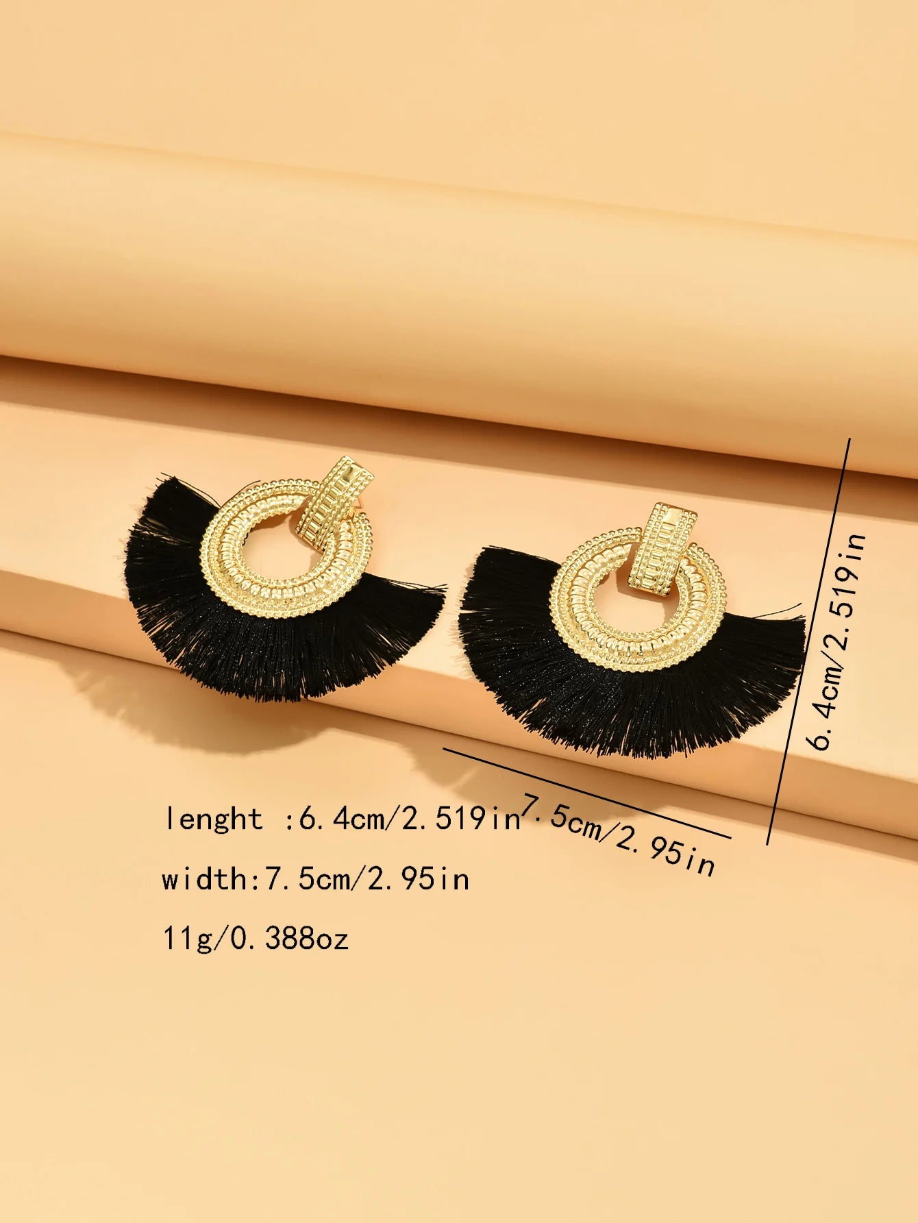 Boucles d'oreilles égyptiennes en éventail brossé