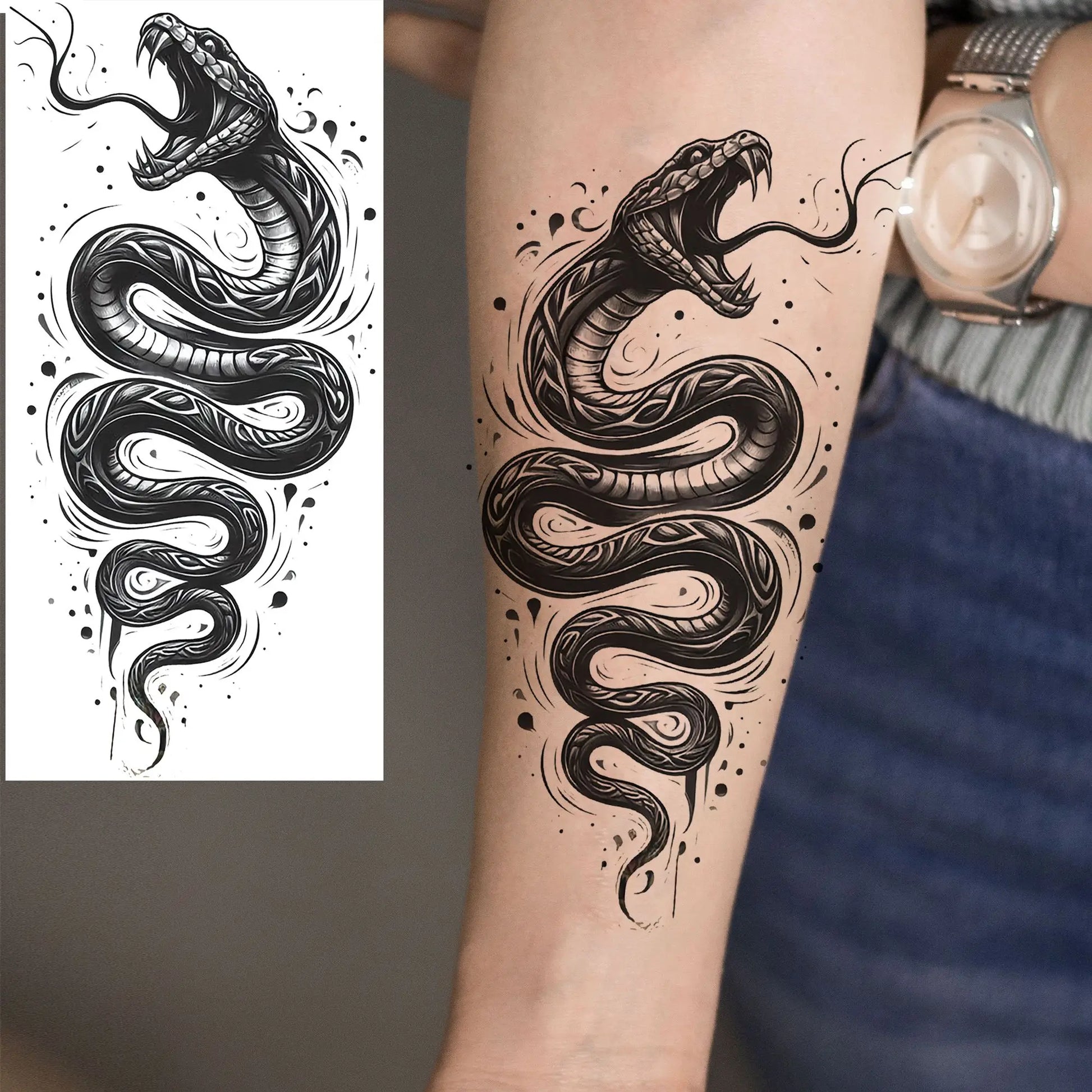 Tatouages rose serpent