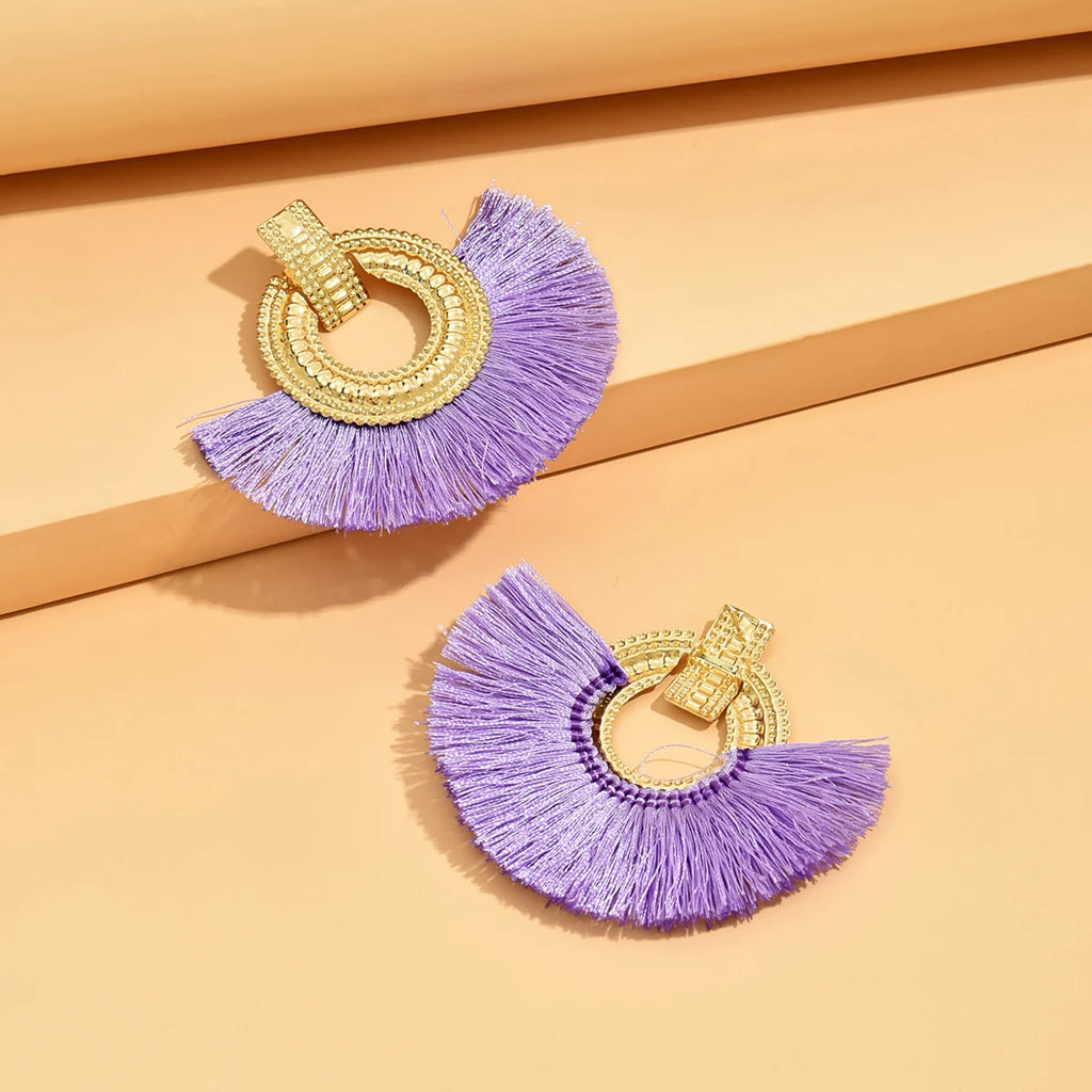 Boucles d'oreilles égyptiennes en éventail brossé