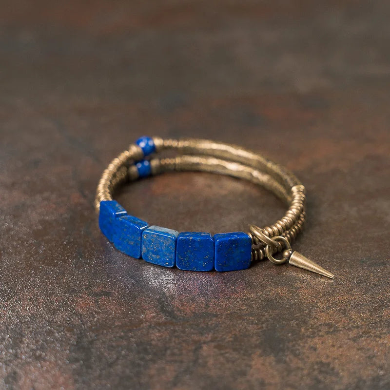 Bracelet égyptien double rangée en Lapis Lazuli