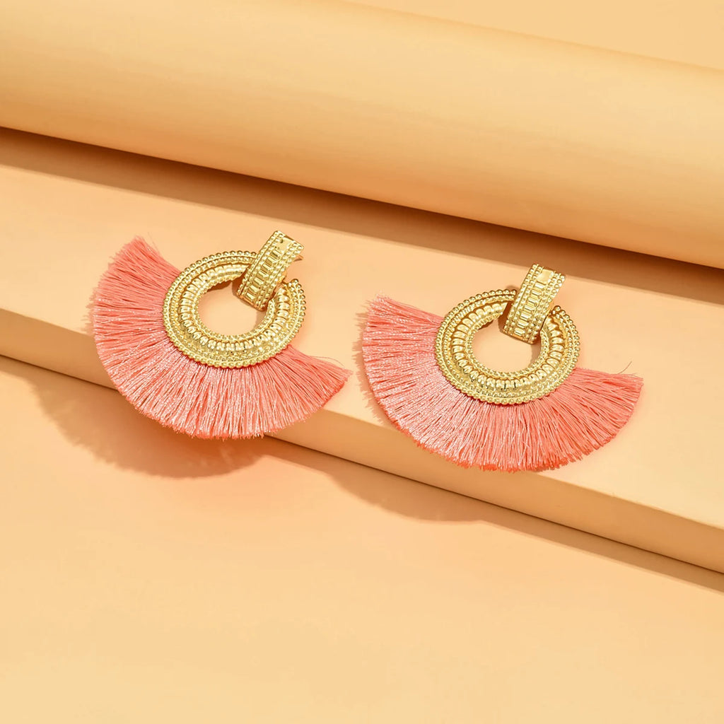 Boucles d'oreilles égyptiennes en éventail brossé