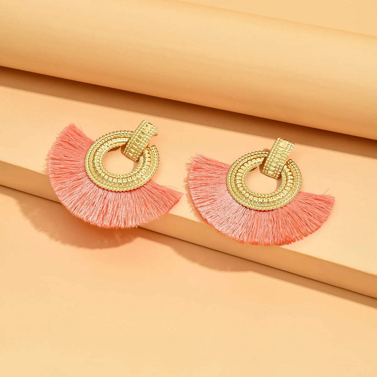 Boucles d'oreilles égyptiennes en éventail brossé