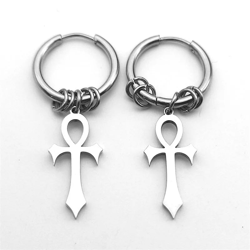 Boucle d'oreille croix rituelle égyptienne de Ankh